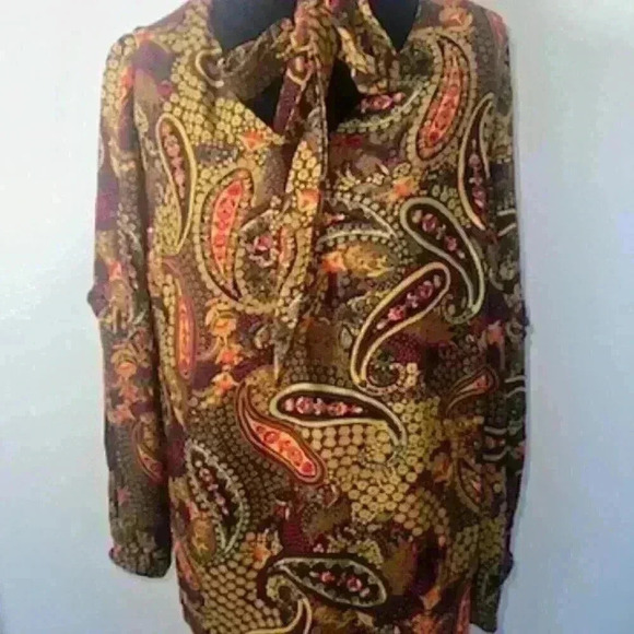 Deep Mahagony-Paisley Top - Picture 3 of 5